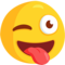 Face With Stuck-Out Tongue & Winking Eye emoji on Messenger